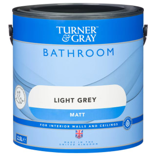 Turner & Gray Bathroom Mid Sheen Paint 2.5L - Light Grey