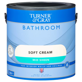 Turner & Gray Bathroom Mid Sheen Paint 2.5L - Soft Cream