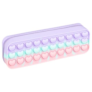 Popper Heart Pencil Case - Purple, Blue & Pink