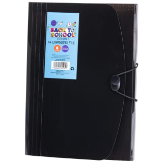 Back to School A4 Expanding File - Black