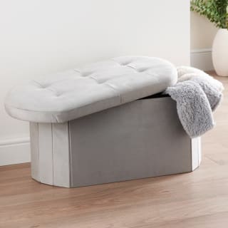 Oval Ottoman - Grey