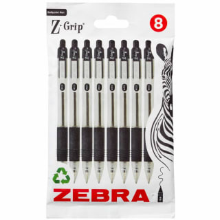 Zebra Z Grip Pens 8pk - Black