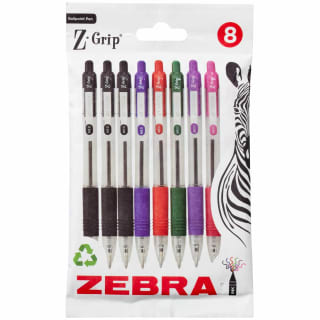 Zebra Z Grip Pens 8pk - Multicoloured
