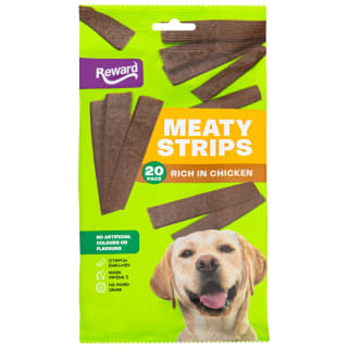 Reward Meaty Strips Dog Treats 20pk - Chicken