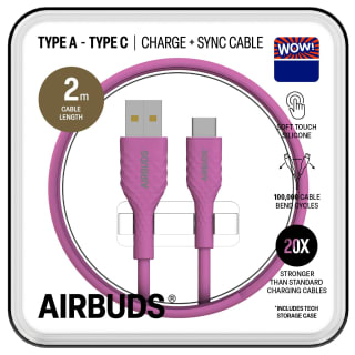 Airbuds Type A - Type C Cable - Pink