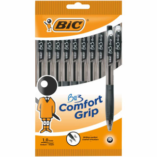 Bic Bu3 Comfort Grip Pens 10pk - Black