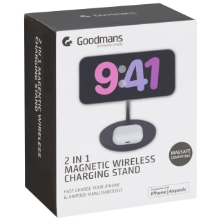 Goodmans 2-in-1 Magnetic Wireless Apple Charging Stand - Black