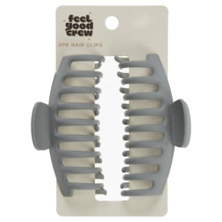 Feel Good Crew Hair Claw Clip 2pk - Grey