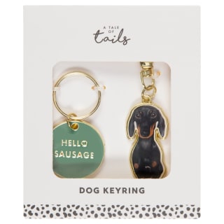 A Tale of Tails Dog Keyring - Hello Sausage