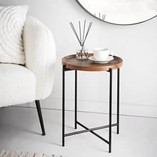 Home Collection Walnut Finish Side Table