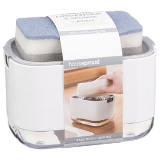 House Proud Refillable Liquid Dispenser & Sponge Caddy - White