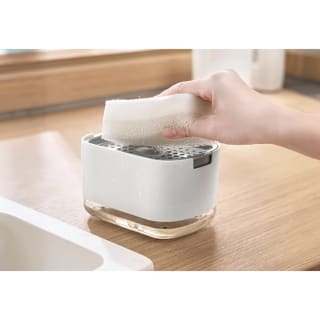 410614--house-proud-refillable-liquid-dispenser-and-sponge-caddy-white