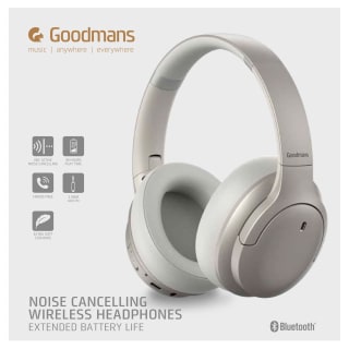 Goodmans Noise Cancelling Wireless Headphones - White