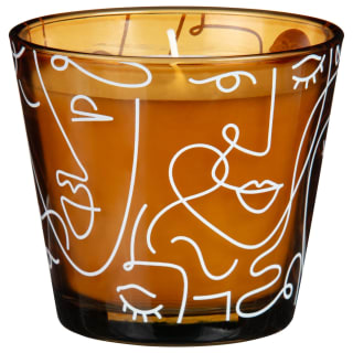Abstract Face Design Candle - Amber