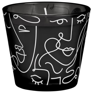 Abstract Face Design Candle - Black