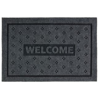 Welcome Ribbed Doormat - Grey