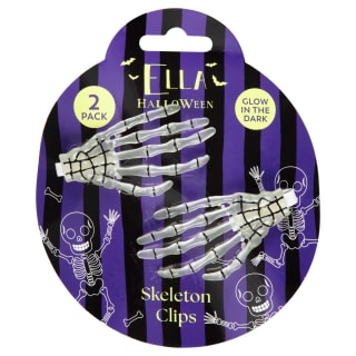 Ella Halloween Skeleton Clips 2pk