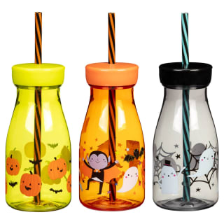 Frightfully Fun Kids Drink Bottle with Straw - Assorted