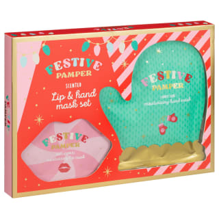 Festive Pamper Lip & Hand Mask Set