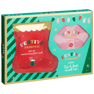 Festive Pamper Lip & Foot Mask Set