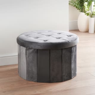 Large Round Ottoman - Grey