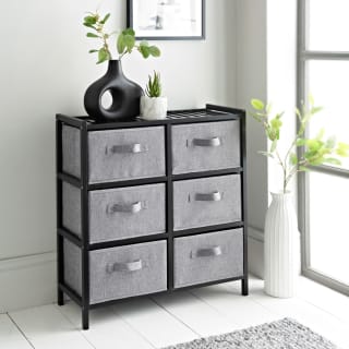 Spaceways 6 Drawer Unit - Black & Grey