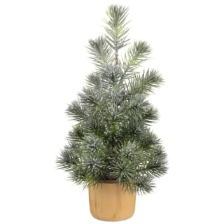 Frosted Tree In Wooden Pot