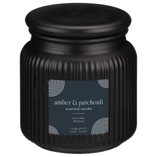 Ribbed Jar Scented Candle - Amber & Patchouli