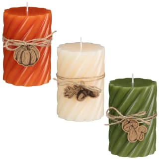 Harvest Pillar Candle with Charm - Assorted