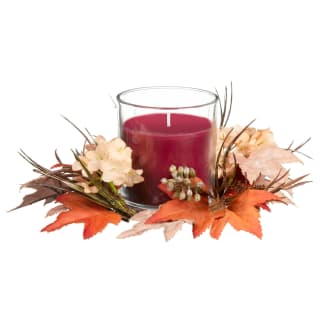 Candle With Foliage - Harvest Red