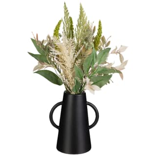 Large Black Handled Vase with Foliage