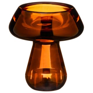 Glass Mushroom Candle Holder - Amber