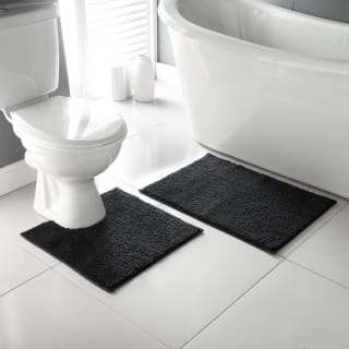 Simply Everyday Bath & Pedestal Mat Set - Black