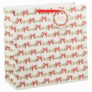 Wide Base Christmas Gift Bag - Bows