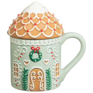 Gingerbread House Mug with Lid
