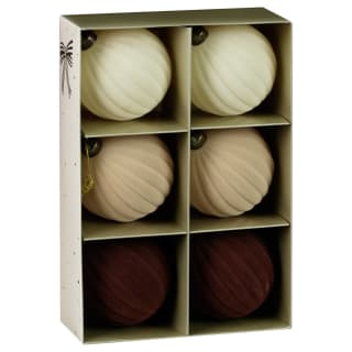 Merry Moments Flocked Baubles 6pk