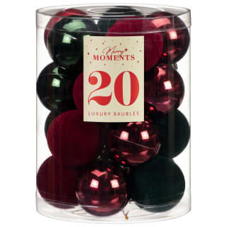 Merry Moments Luxury Baubles 20pk - Red & Green