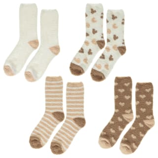 Ladies Cosy Socks 4pk - Natural