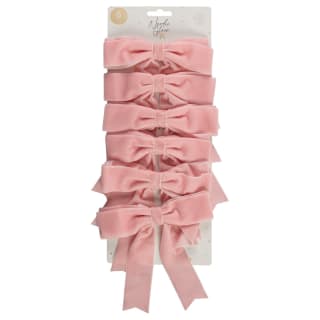 Nordic Glow Velvet Clip-On Bows 6pk - Pink