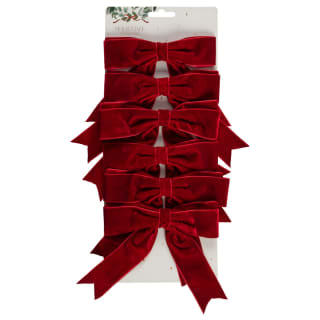 Velvet Bows 6pk - Red