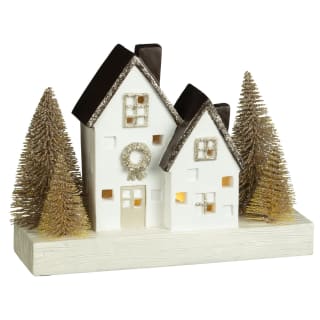 Light Up Christmas House Ornament - White