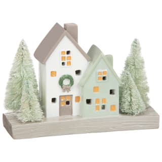 Light Up Christmas House Ornament - Green