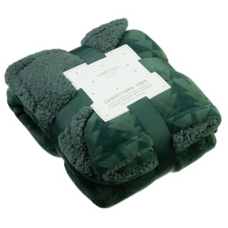 Christmas at Home Fleece Throw with Sherpa - Christmas Tree