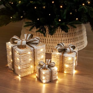 Peaceful Light Lit Christmas Gift Presents 3pk