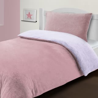 Simply Kids Reversible Teddy Fleece Duvet Set - Pink & Lilac