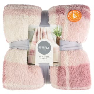 Simply Everyday Check Sherpa Throw - Red