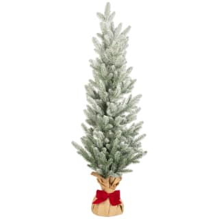 Snowy Table Top Tree with Velvet Bow