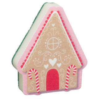 Festive Sponge Scourer - Gingerbread House