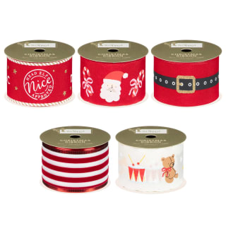 Candy Cane Christmas Ribbon 2.7m - Assorted
