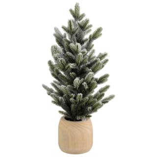 Pine Tree in Wooden Pot 58cm - Snowy